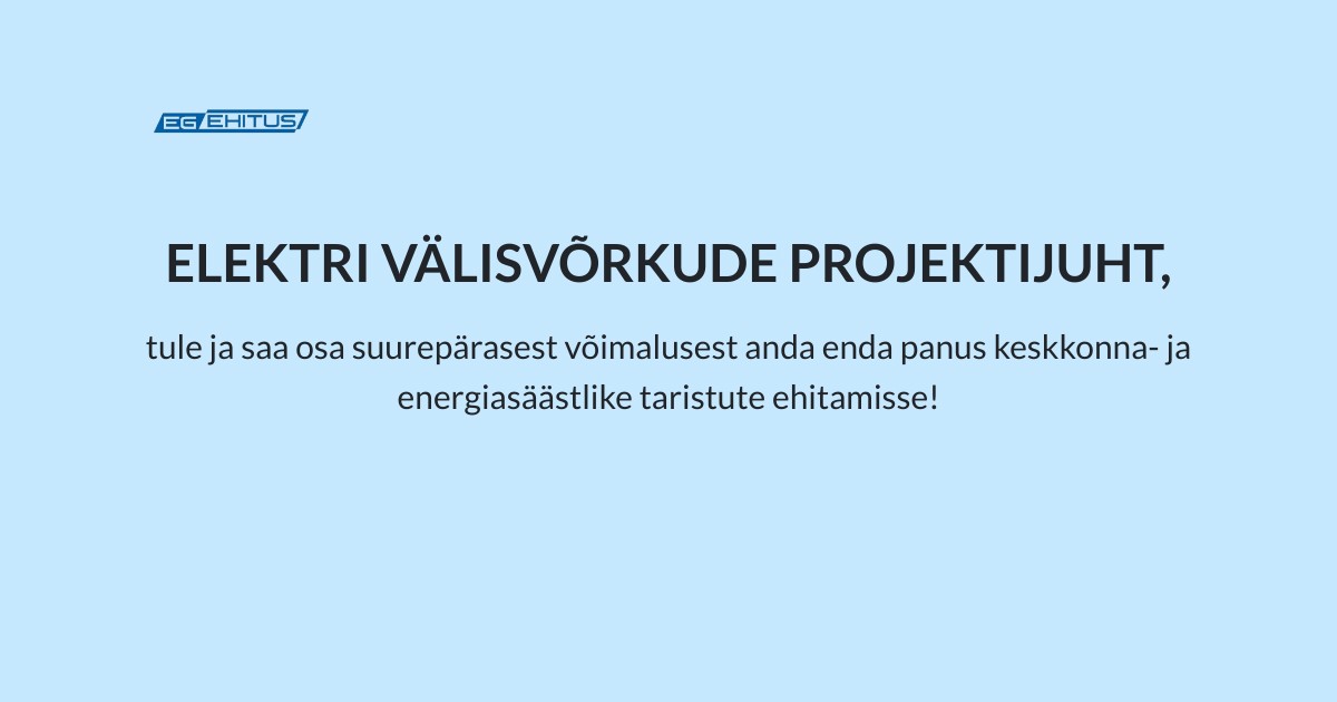 ELEKTRI VÄLISVÕRKUDE PROJEKTIJUHT