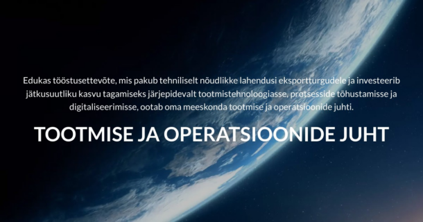 TOOTMISE JA OPERATSIOONIDE JUHT